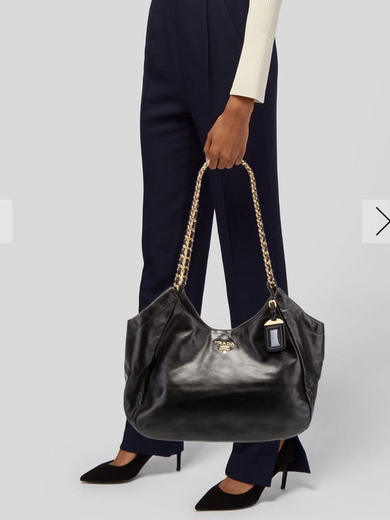Prada Handbags - Prada Black Leather Shoulder Bag